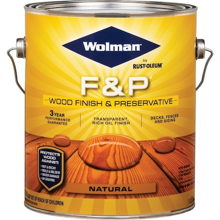 Wolman F&P Transparent Wood Finish And Preservative, Natural, 1 Gal. 14396